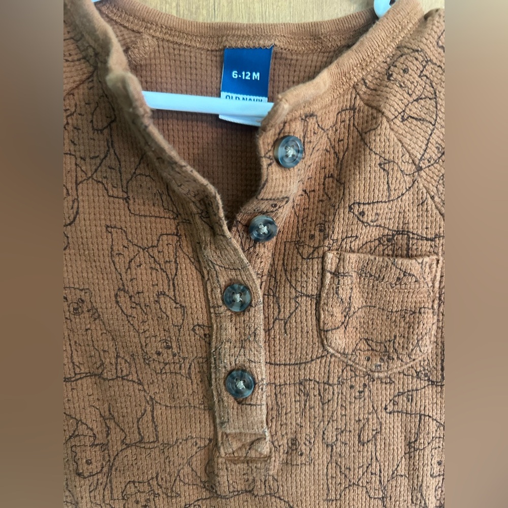 Old Navy Brown Animal Print Kids Footie - Picture 5 of 5